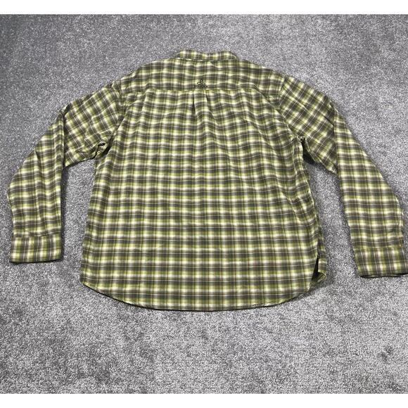 Prana Shirt Mens Extra‎ Large Button Up Plaid Breathable Outdoors Mesh Green - Picture 10 of 16